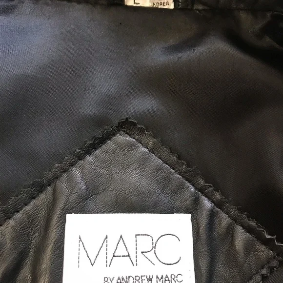 Mens Marc by Andrew Marc leather bomber jacket - Picture 4 of 4